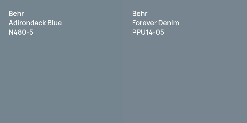 Behr Adirondack Blue vs. Behr Forever Denim