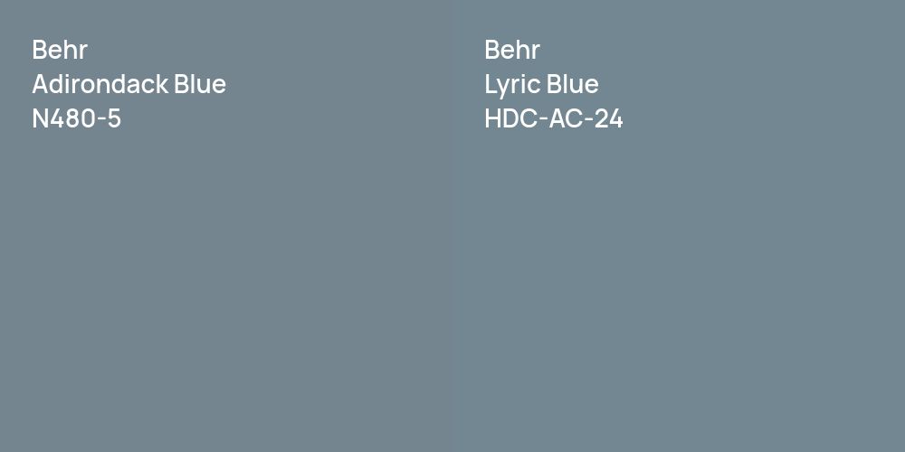 Behr Adirondack Blue vs. Behr Lyric Blue