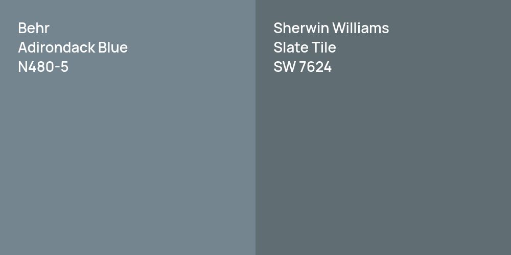 Behr Adirondack Blue vs. Sherwin Williams Slate Tile