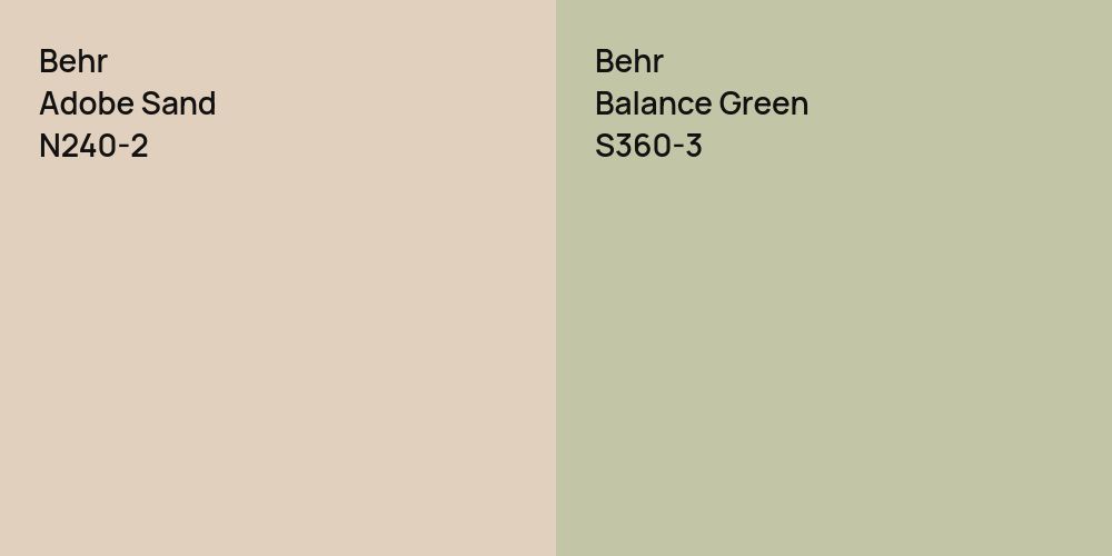 Behr Adobe Sand vs. Behr Balance Green