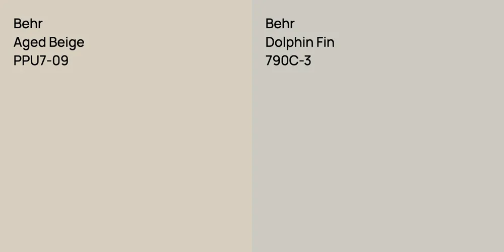 Behr Aged Beige vs. Behr Dolphin Fin