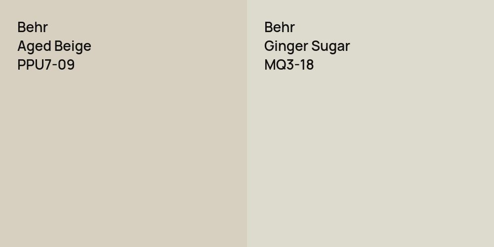 Behr Aged Beige vs. Behr Ginger Sugar