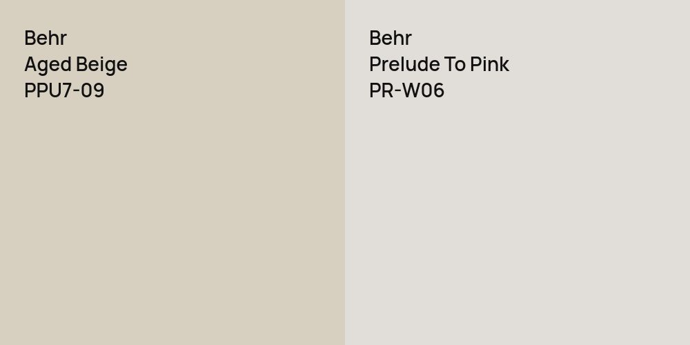 Behr Aged Beige vs. Behr Prelude To Pink