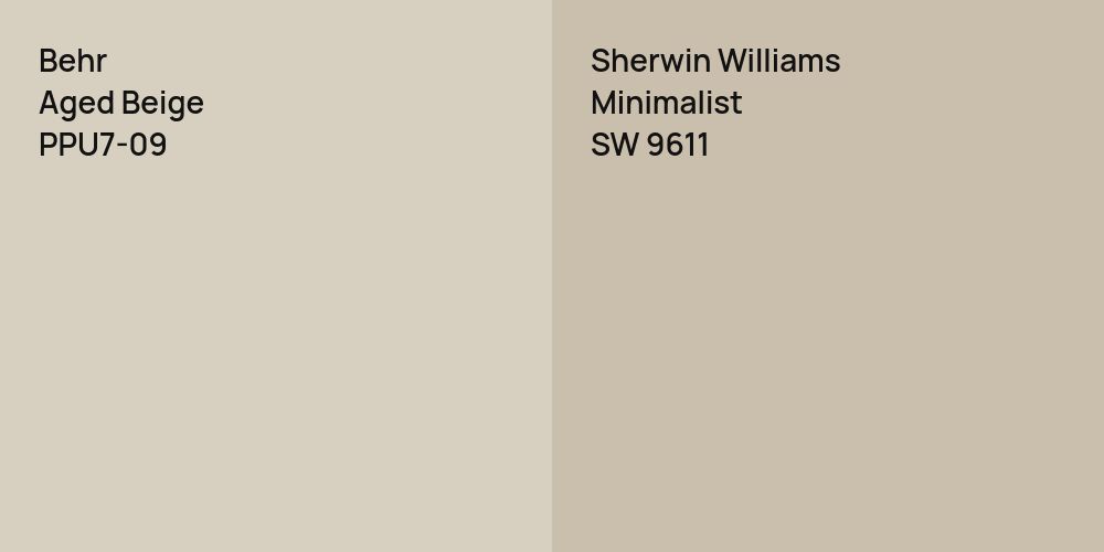 Behr Aged Beige vs. Sherwin Williams Minimalist