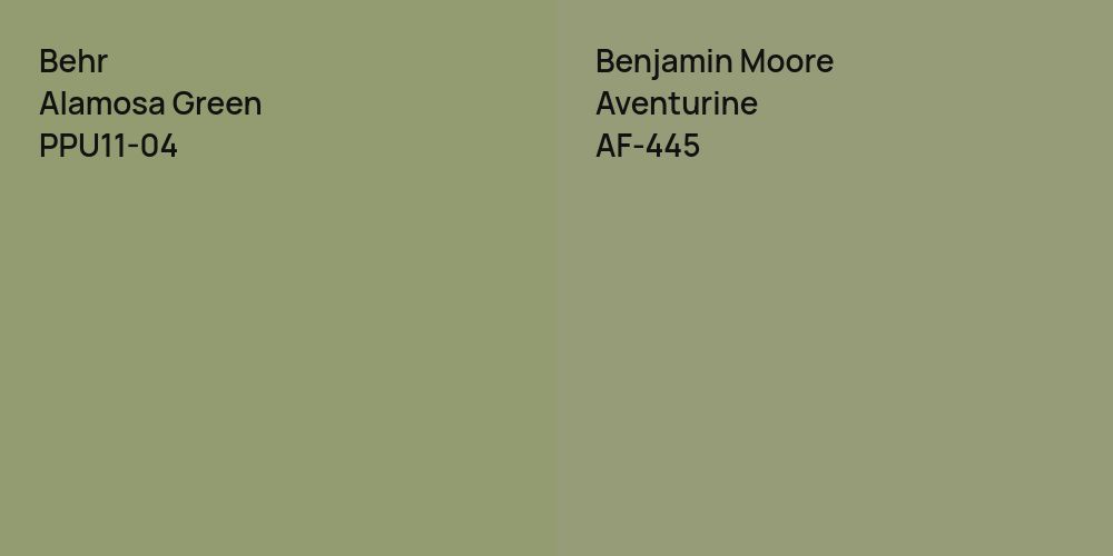 Behr Alamosa Green vs. Benjamin Moore Aventurine