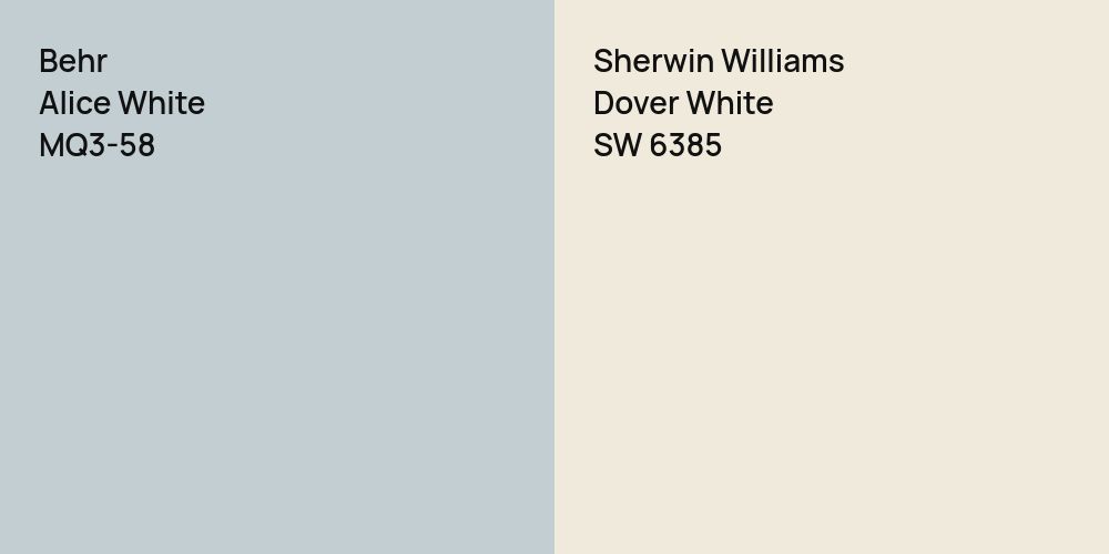 Behr Alice White vs. Sherwin Williams Dover White