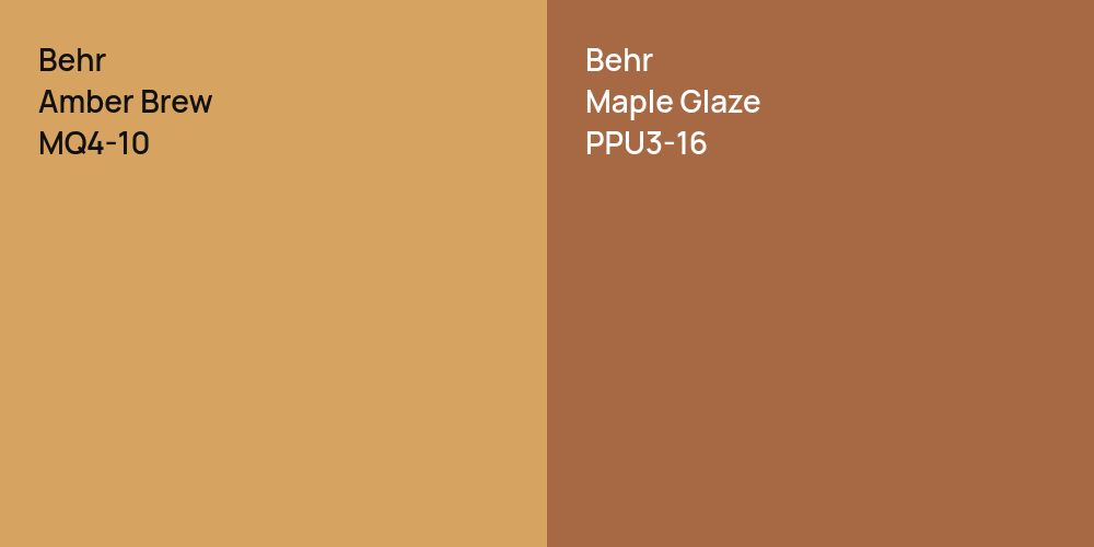 Behr Amber Brew vs. Behr Maple Glaze comparison