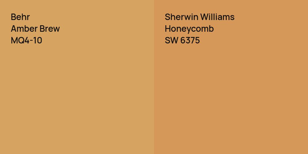 Behr Amber Brew vs. Sherwin Williams Honeycomb