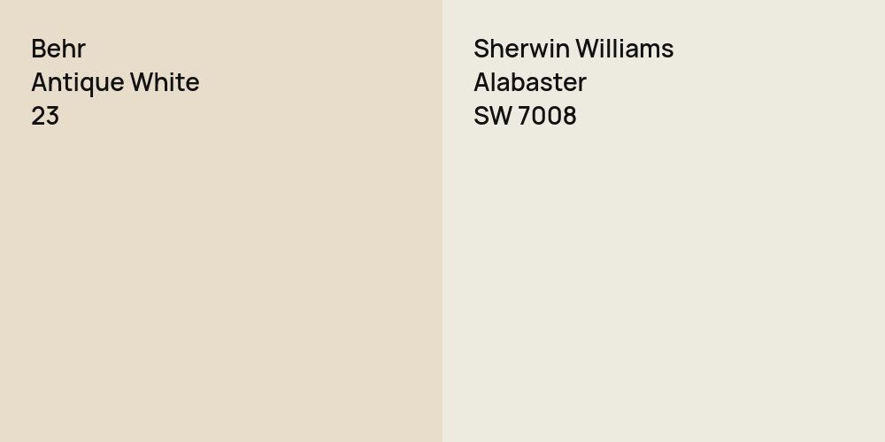 Behr Antique White vs. Sherwin Williams Alabaster