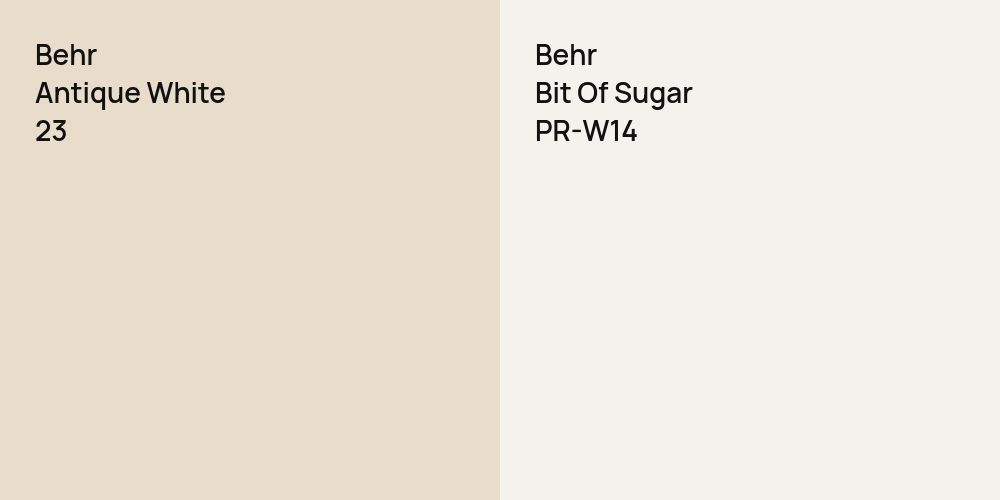 Behr Antique White vs. Behr Bit Of Sugar