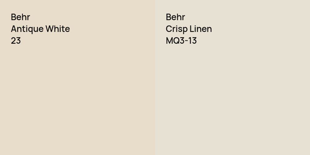 Behr Antique White vs. Behr Crisp Linen