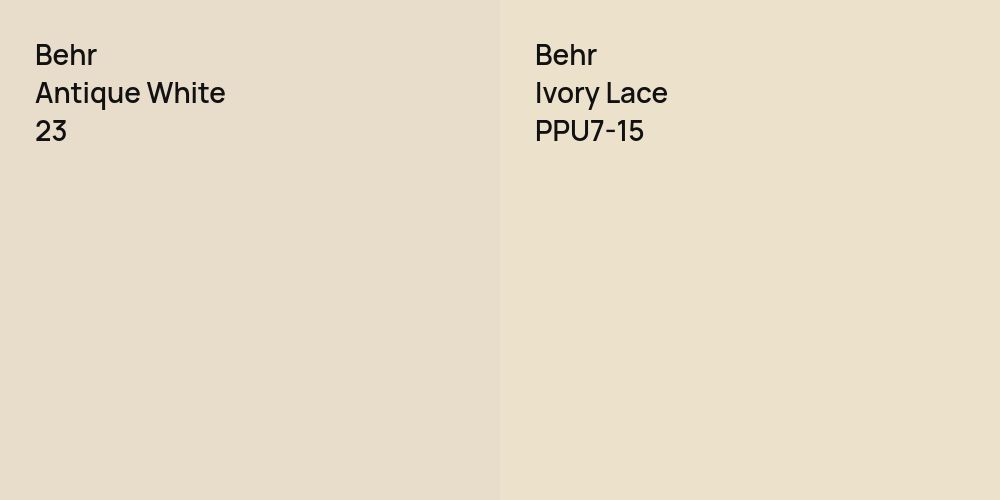 Behr Antique White vs. Behr Ivory Lace