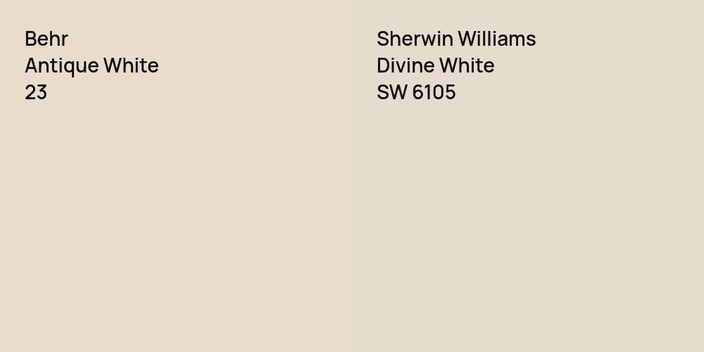 Behr Antique White vs. Sherwin Williams Divine White