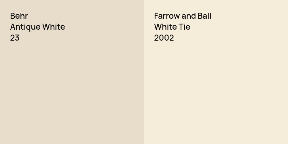 Behr Antique White vs. Farrow and Ball White Tie