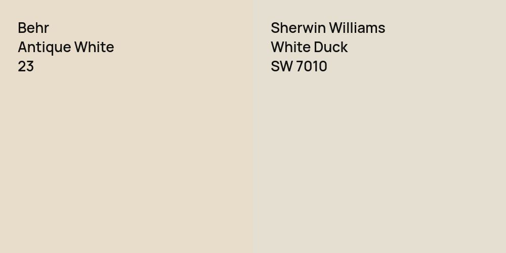 Behr Antique White vs. Sherwin Williams White Duck