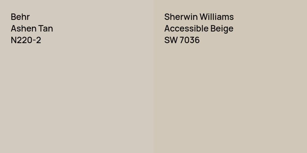 Behr Ashen Tan vs. Sherwin Williams Accessible Beige