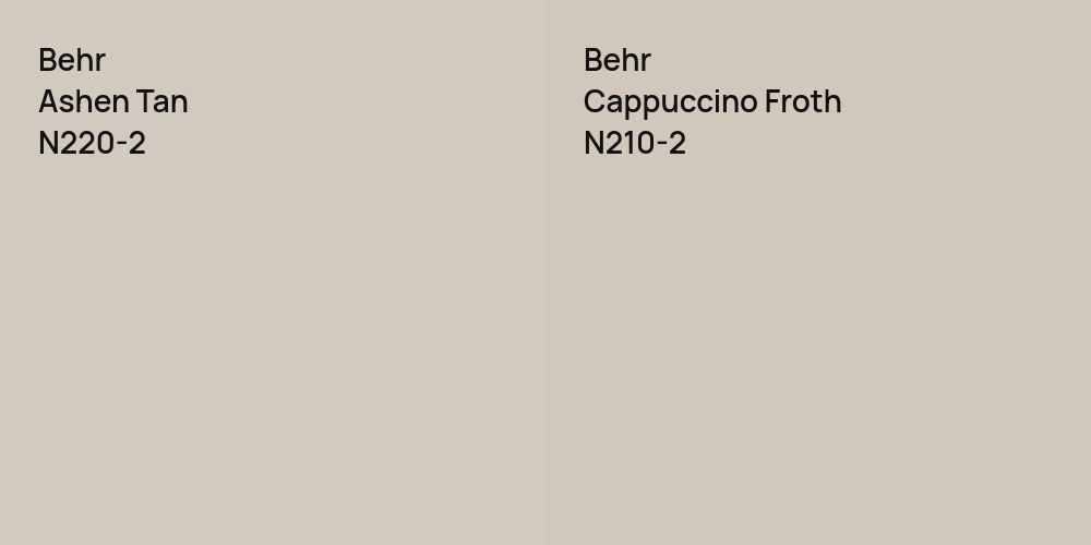 Behr Ashen Tan vs. Behr Cappuccino Froth