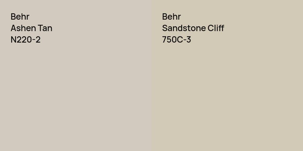 Behr Ashen Tan vs. Behr Sandstone Cliff