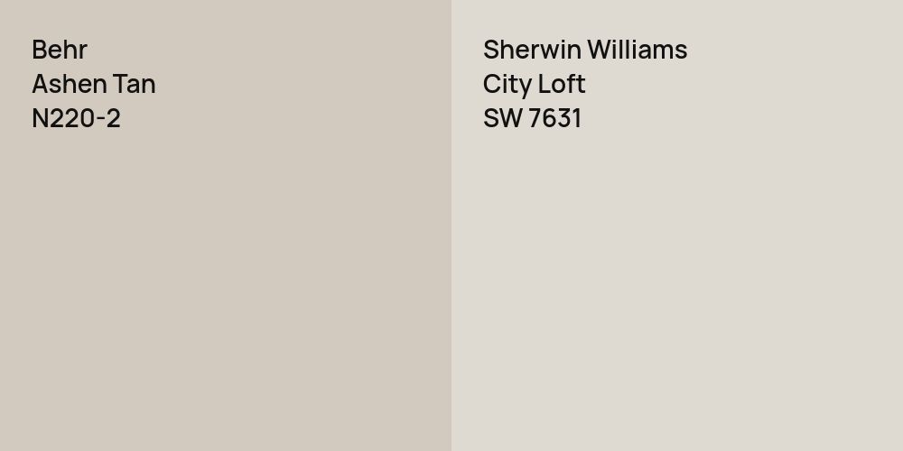 Behr Ashen Tan vs. Sherwin Williams City Loft