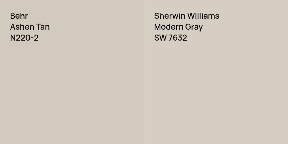 Behr Ashen Tan vs. Sherwin Williams Modern Gray