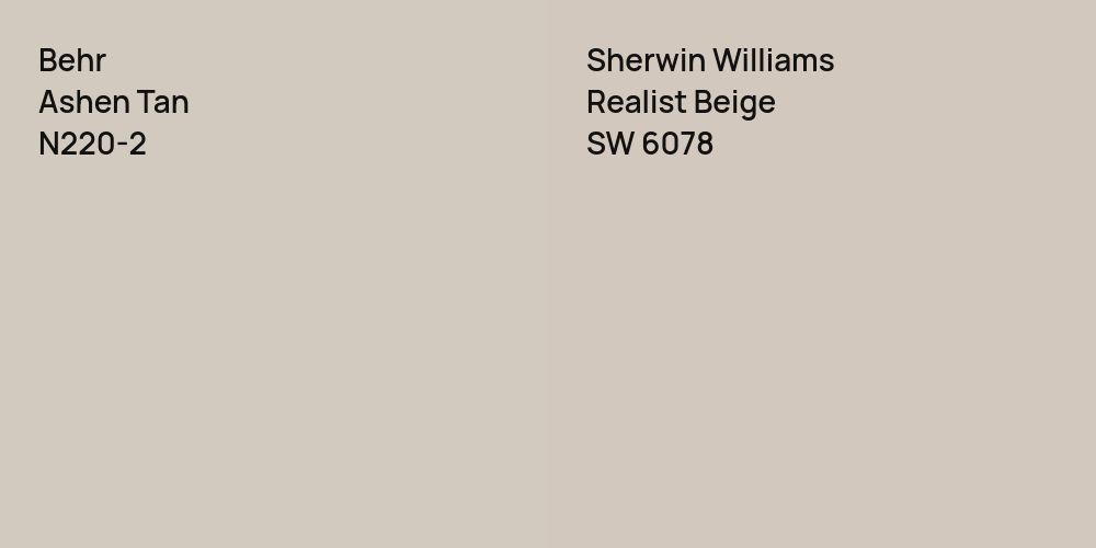 Behr Ashen Tan vs. Sherwin Williams Realist Beige