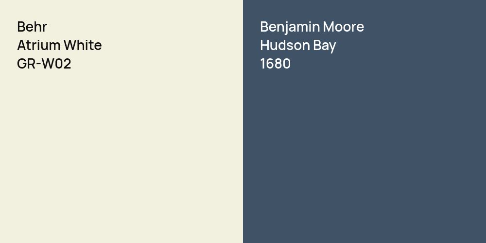 Behr Atrium White vs. Benjamin Moore Hudson Bay