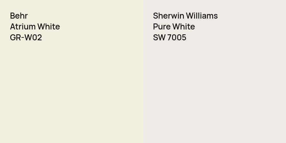 Behr Atrium White vs. Sherwin Williams Pure White