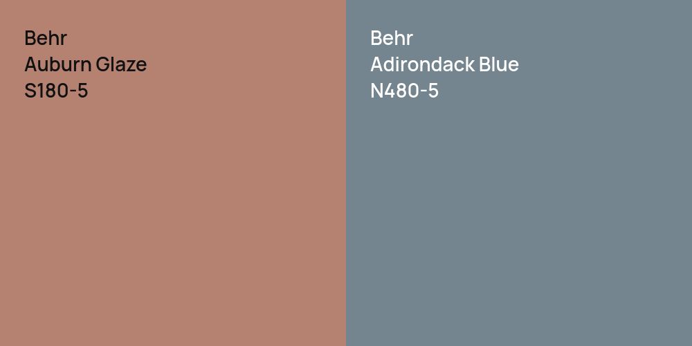 Behr Auburn Glaze vs. Behr Adirondack Blue