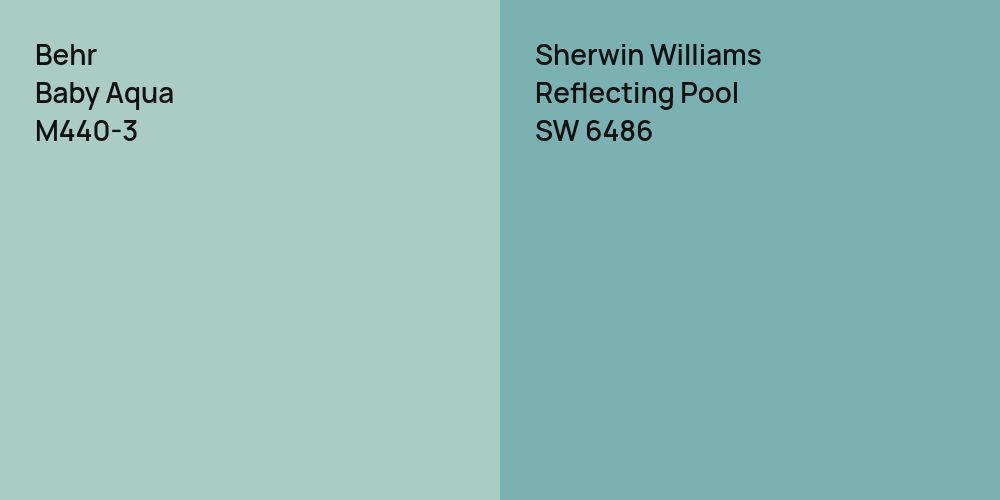 Behr Baby Aqua vs. Sherwin Williams Reflecting Pool