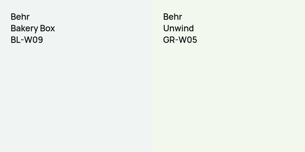 Behr Bakery Box vs. Behr Unwind