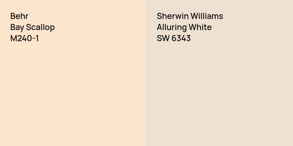 Behr Bay Scallop vs. Sherwin Williams Alluring White