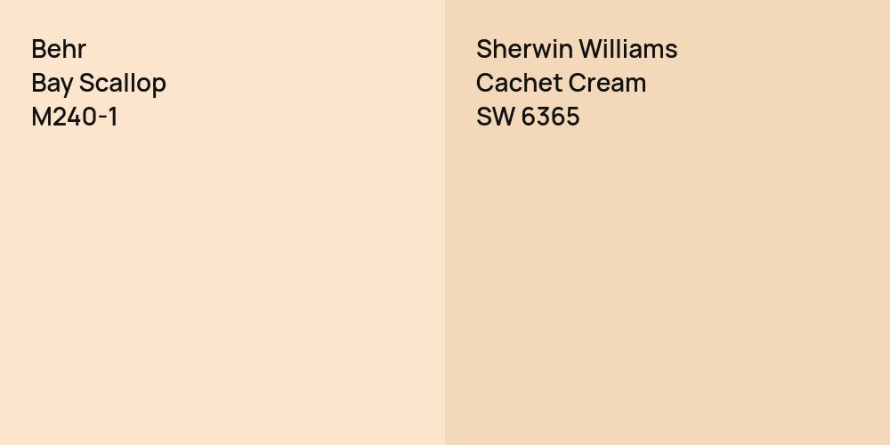 Behr Bay Scallop vs. Sherwin Williams Cachet Cream