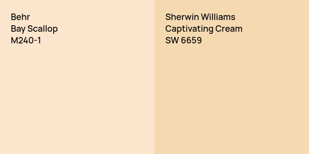 Behr Bay Scallop vs. Sherwin Williams Captivating Cream