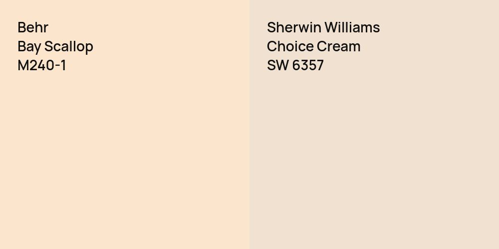 Behr Bay Scallop vs. Sherwin Williams Choice Cream