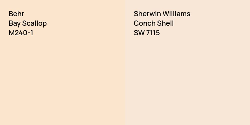 Behr Bay Scallop vs. Sherwin Williams Conch Shell