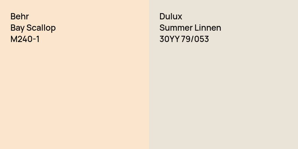 Behr Bay Scallop vs. Dulux Summer Linnen