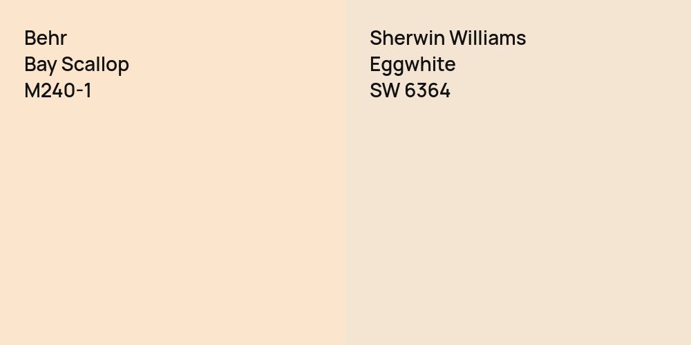 Behr Bay Scallop vs. Sherwin Williams Eggwhite