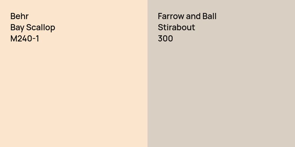 Behr Bay Scallop vs. Farrow and Ball Stirabout