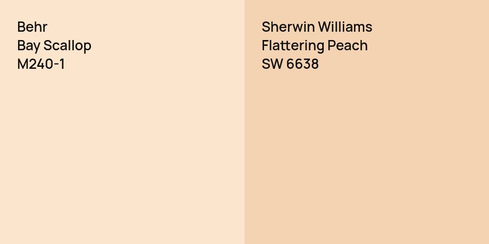 Behr Bay Scallop vs. Sherwin Williams Flattering Peach