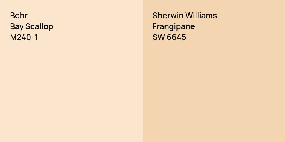 Behr Bay Scallop vs. Sherwin Williams Frangipane