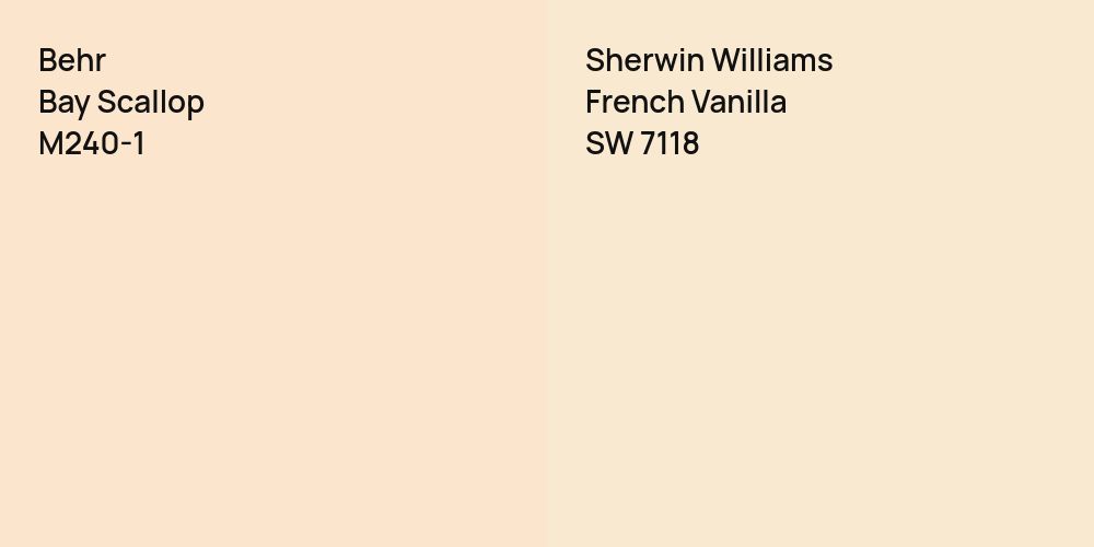 Behr Bay Scallop vs. Sherwin Williams French Vanilla