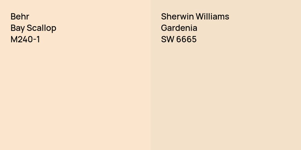 Behr Bay Scallop vs. Sherwin Williams Gardenia