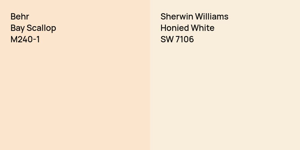 Behr Bay Scallop vs. Sherwin Williams Honied White