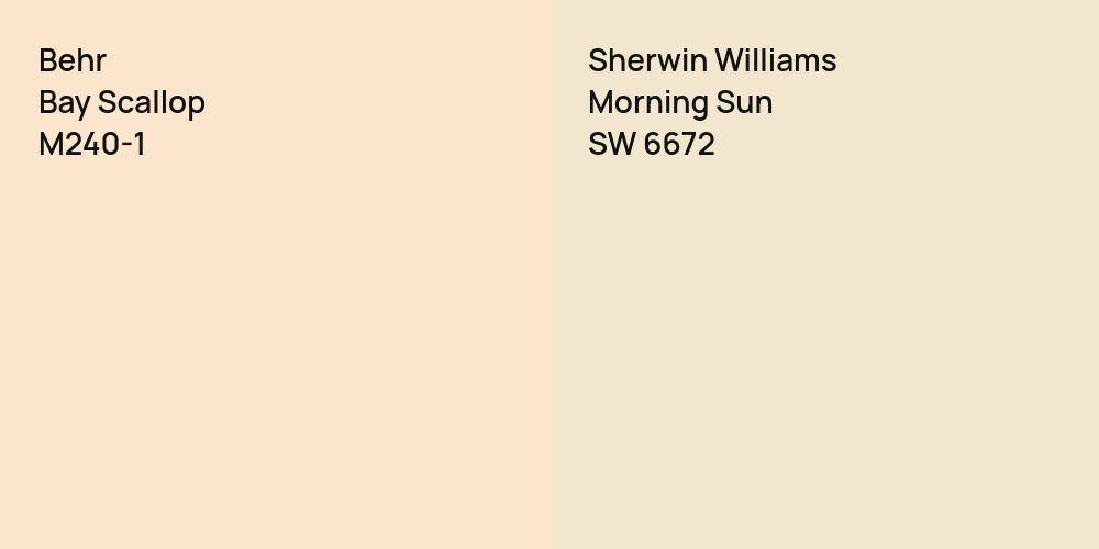 Behr Bay Scallop vs. Sherwin Williams Morning Sun