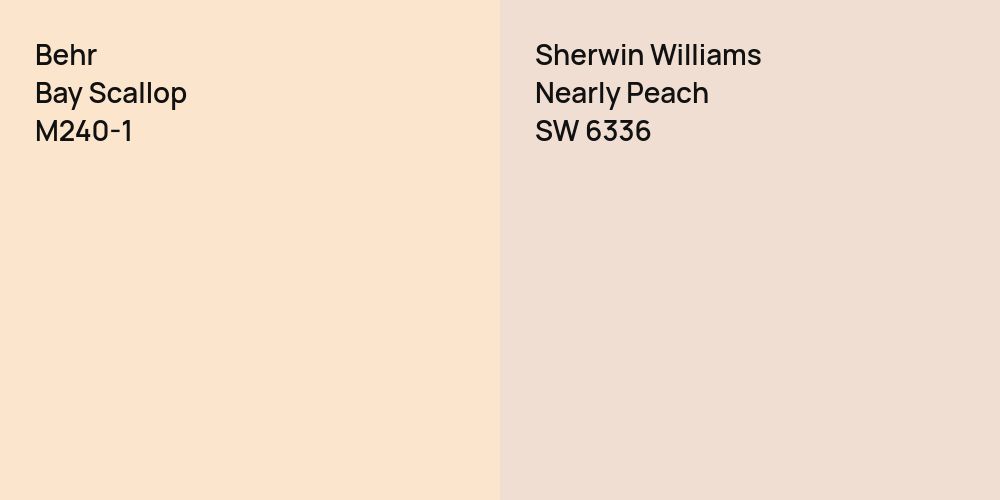 Behr Bay Scallop vs. Sherwin Williams Nearly Peach