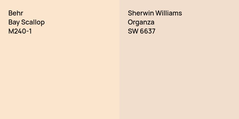 Behr Bay Scallop vs. Sherwin Williams Organza