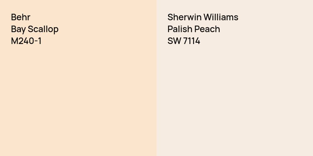 Behr Bay Scallop vs. Sherwin Williams Palish Peach