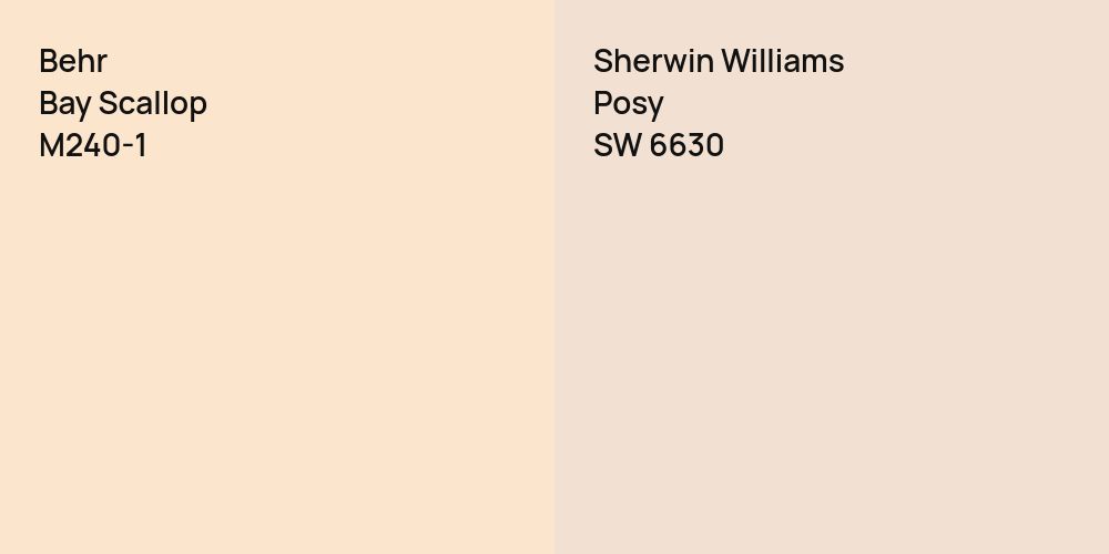 Behr Bay Scallop vs. Sherwin Williams Posy