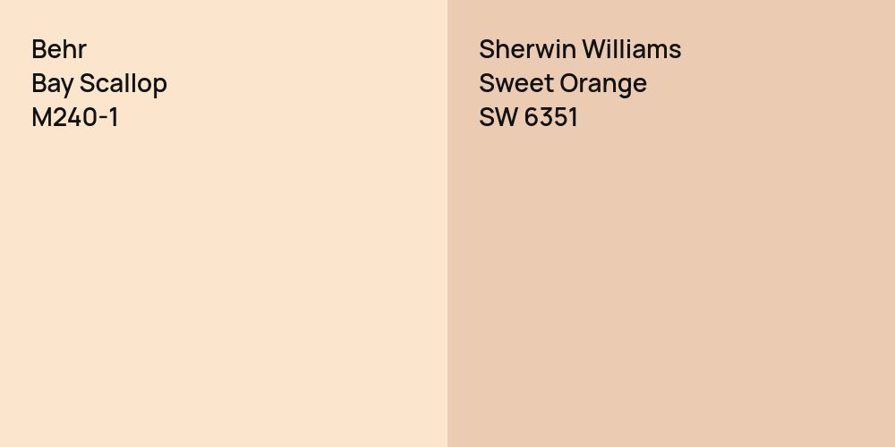 Behr Bay Scallop vs. Sherwin Williams Sweet Orange