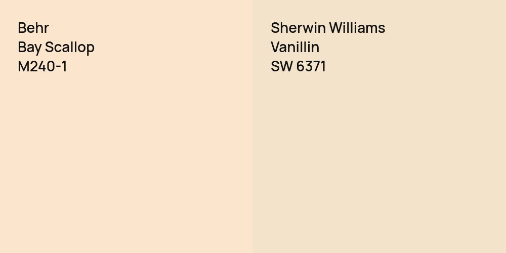 Behr Bay Scallop vs. Sherwin Williams Vanillin